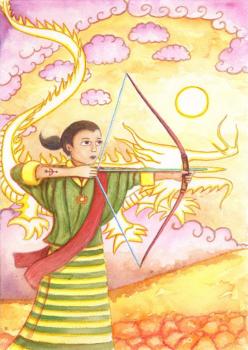 Tir à l'Arc ( Commande pour un conte sur le Bhoutan )